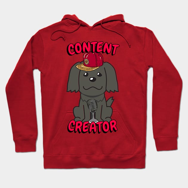 Cute black dog is a content creator Hoodie by Pet Station